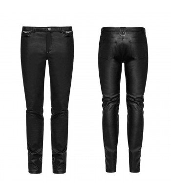 Men’s Military Gothic PU Leather Pants | Steampunk Officer Trousers